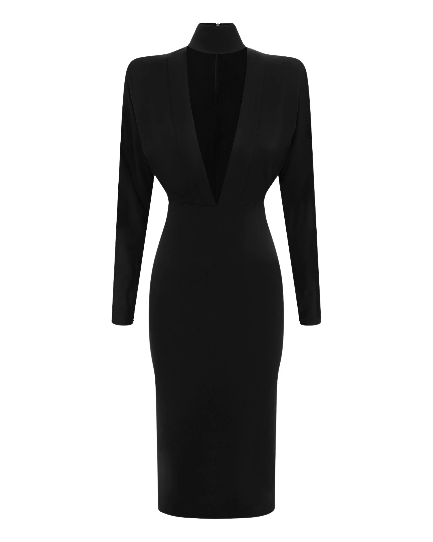 Alex-Perry-Long-Sleeve-V-Neck-Dress-in-Satin-Crepe84077_nobg Alex Perry Dresses luxury Clothing from Luxury Handbags Marketplace