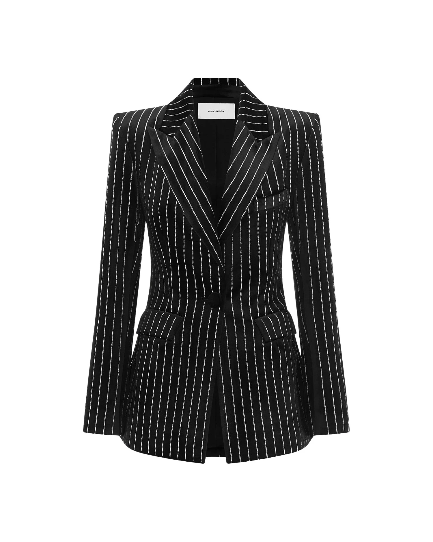 Alex-Perry-Single-Breasted-Fitted-Blazer-in-Crystal-Velvet63454_nobg Alex Perry Jackets luxury Clothing from Luxury Handbags Marketplace