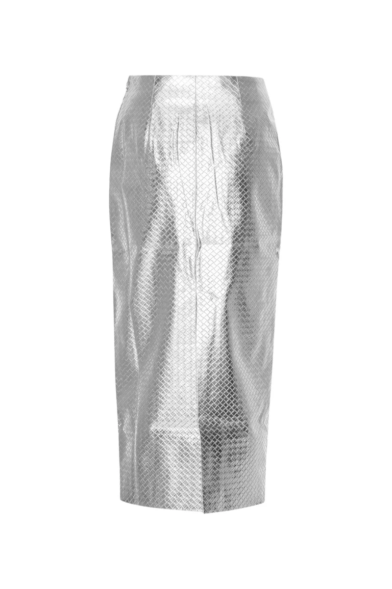 Rotate-Birger-Christensen-Braided-Pencil-Skirt-Silver54442_nobg Rotate White Dresses luxury Clothing from Luxury Handbags Marketplace