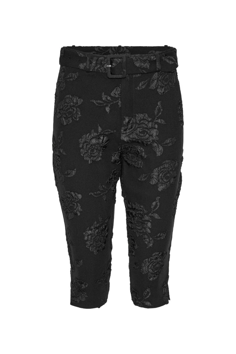 Rotate-Birger-Christensen-Jacquard-Capri-Pants-Black87554_nobg Rotate Black Pants luxury Clothing from Luxury Handbags Marketplace