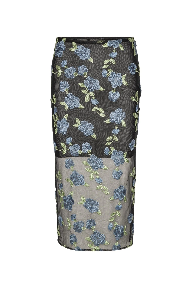 Rotate-Birger-Christensen-Mesh-Pencil-Skirt-Black-Print55148_nobg Rotate Black Skirts luxury Clothing from Luxury Handbags Marketplace