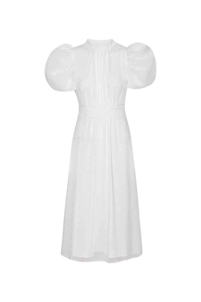 Rotate-Birger-Christensen-Puff-Sleeve-Midi-Dress-White81355_nobg Rotate Purple Dresses luxury Clothing from Luxury Handbags Marketplace