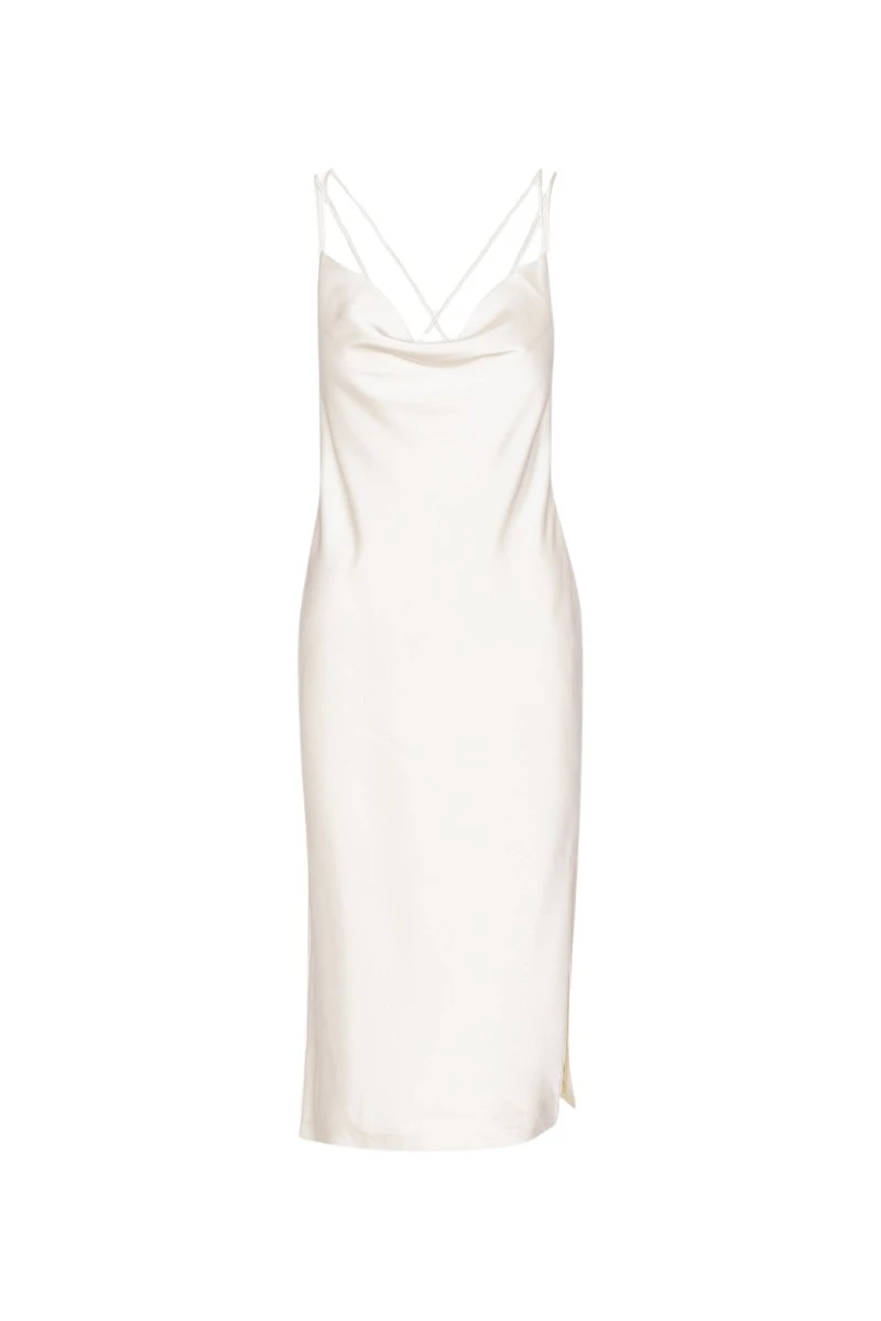 Rotate-Birger-Christensen-Satin-Midi-Slip-Dress-White86086_nobg Rotate Gray Knitwear luxury Cardigan from Luxury Handbags Marketplace