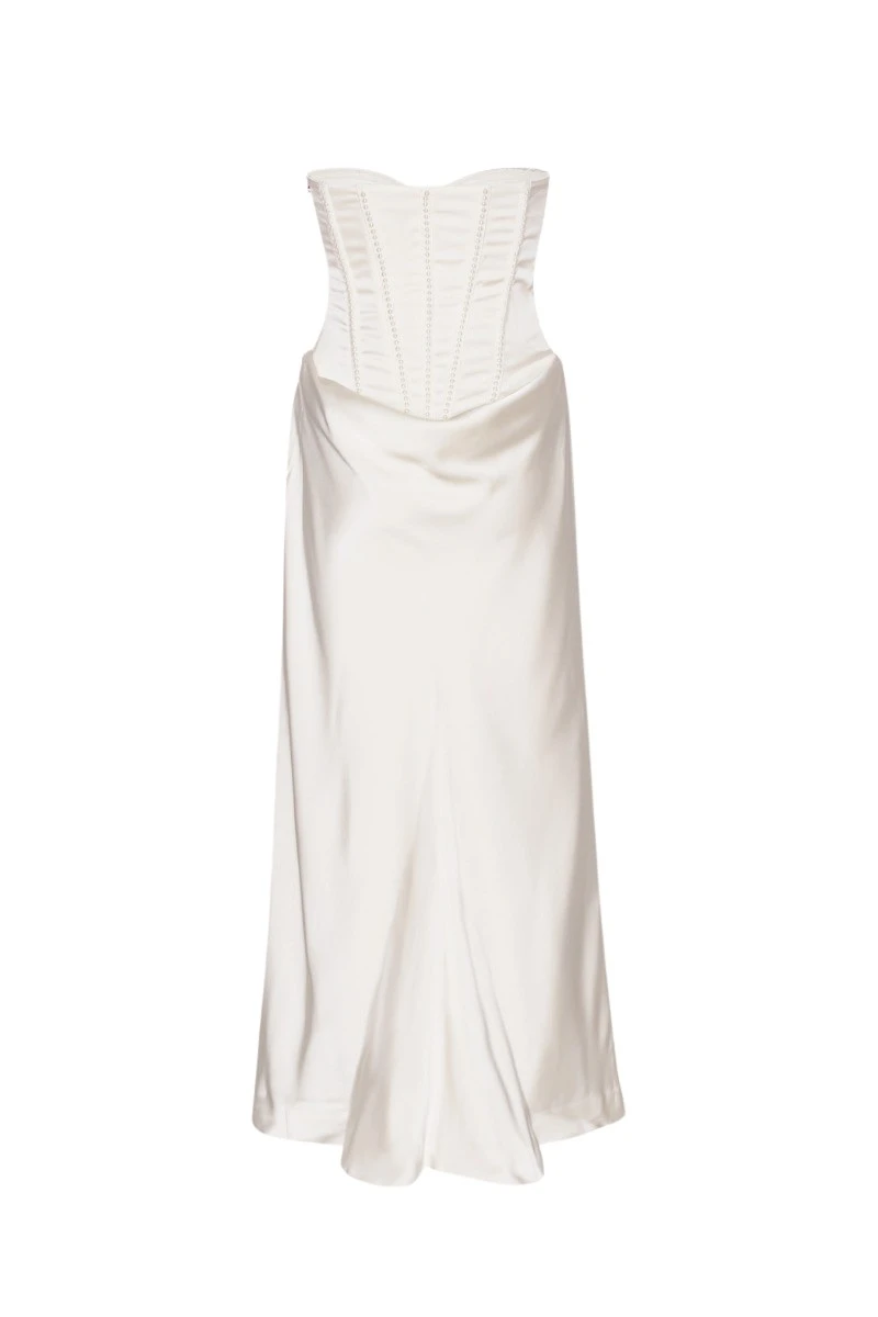 Rotate-Birger-Christensen-Satin-Pearl-Corset-Dress-White92284_nobg Rotate White Dresses luxury Clothing from Luxury Handbags Marketplace