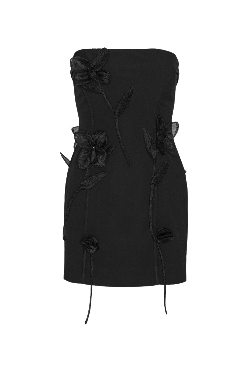 Rotate-Birger-Christensen-Tube-Rose-Dress-Black35082_nobg Rotate Black Dresses luxury Clothing from Luxury Handbags Marketplace