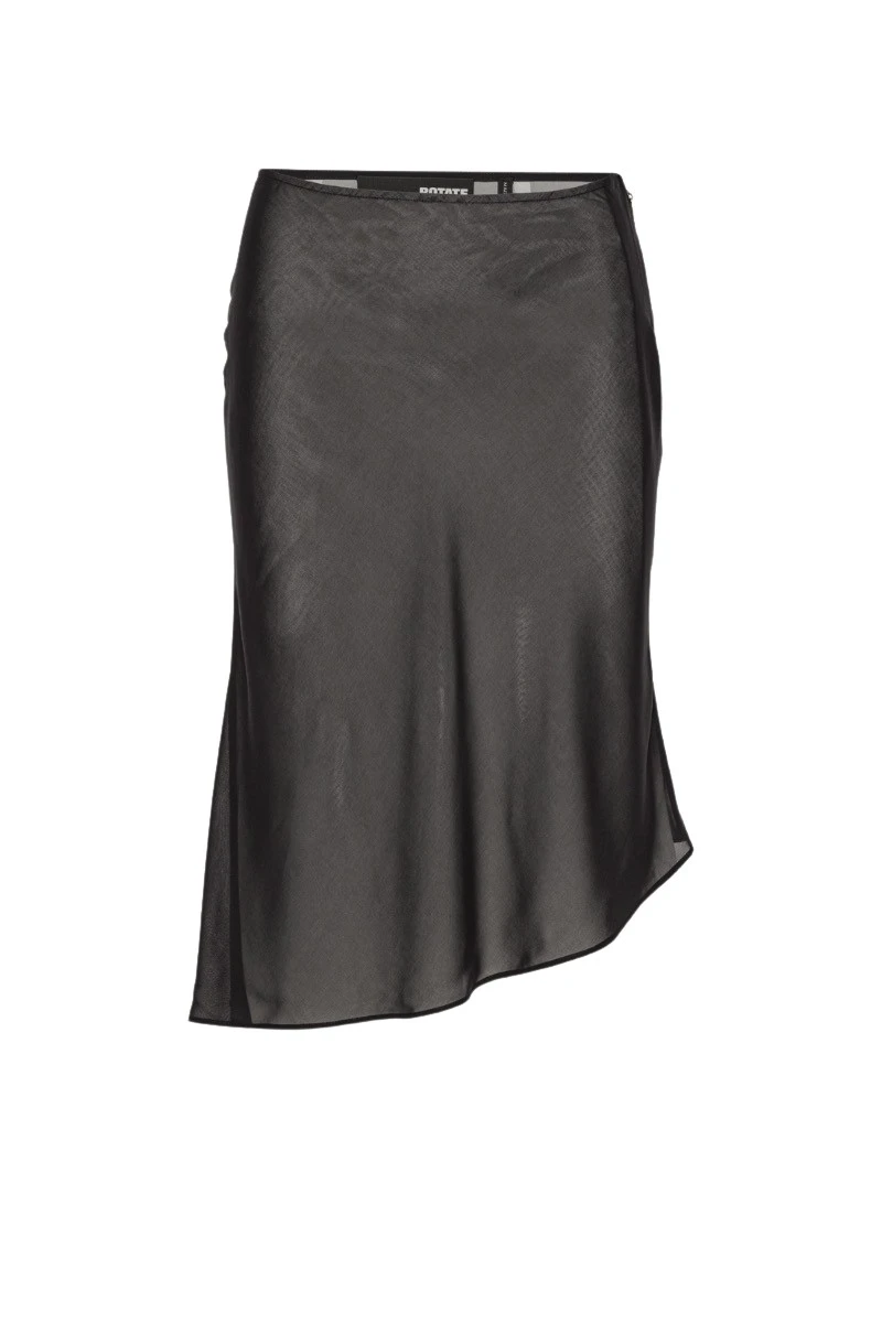 Rotate-Birger-Christensen-Two-Layer-Chiffon-Skirt-Black55126_nobg Rotate Black Skirts luxury Clothing from Luxury Handbags Marketplace