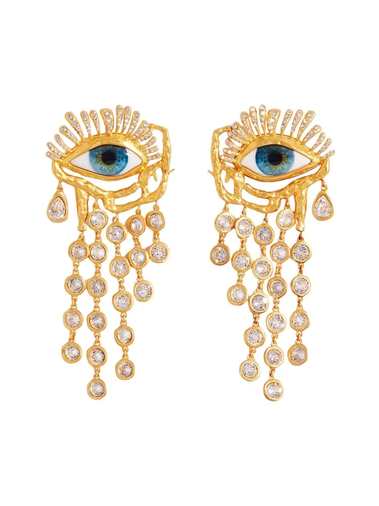 Schiaparelli-Gaze-Pendant-Earrings95238_nobg Schiaparelli Earrings luxury Earrings from Luxury Handbags Marketplace