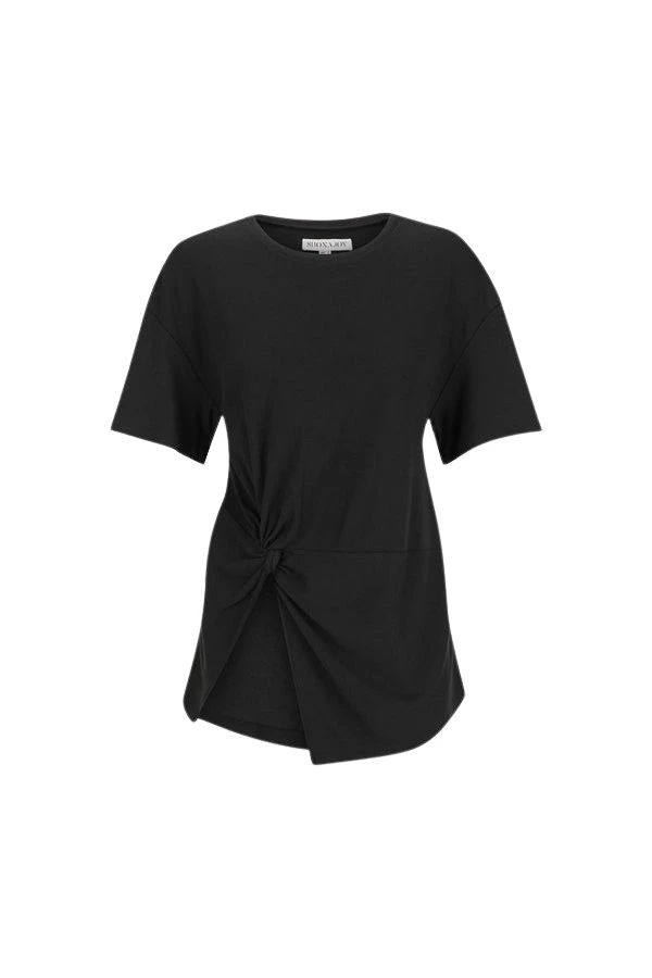 Shona-Joy-Aby-Twist-T-Shirt-Black61597_nobg Shona Joy Black Top luxury Clothing from Luxury Handbags Marketplace