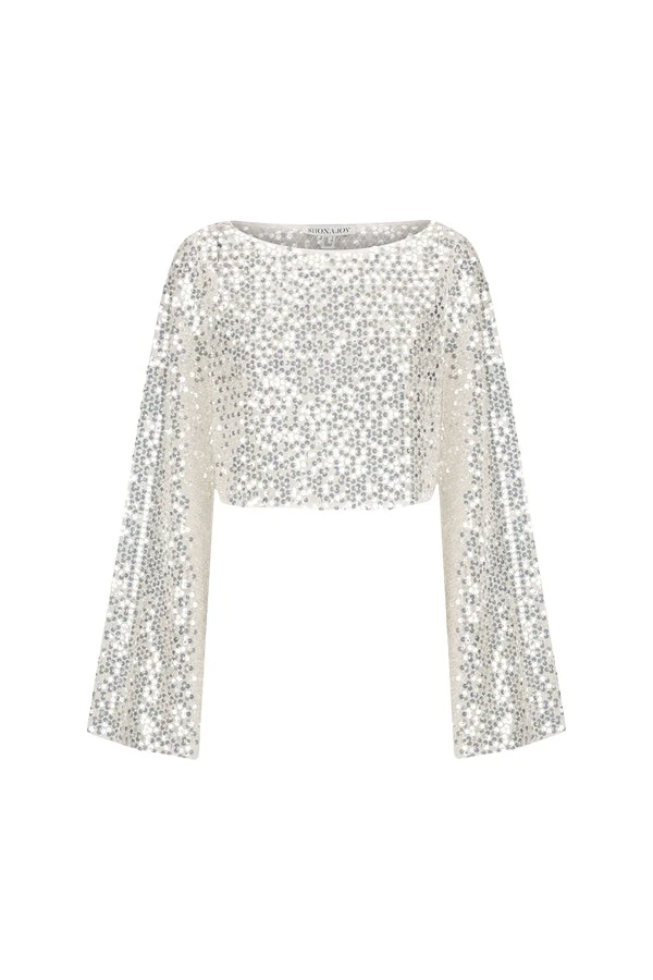 Shona-Joy-Asteri-Long-Sleeve-Top26194_nobg Shona Joy Silver Top luxury Clothing from Luxury Handbags Marketplace