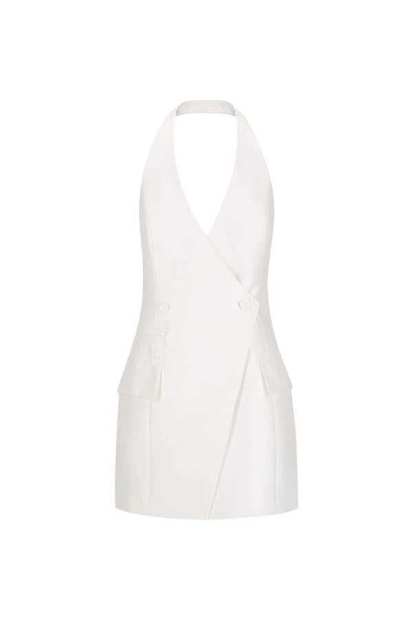 Shona-Joy-Calcite-Tailored-Wrap-Mini-Dress-Ivory38508_nobg Shona Joy Ivory Dress luxury Clothing from Luxury Handbags Marketplace