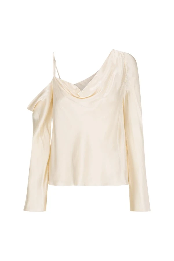 Shona-Joy-La-Lune-Asymmetrical-Long-Sleeve-Top-Cream97811_nobg Shona Joy Ivory Top luxury Clothing from Luxury Handbags Marketplace