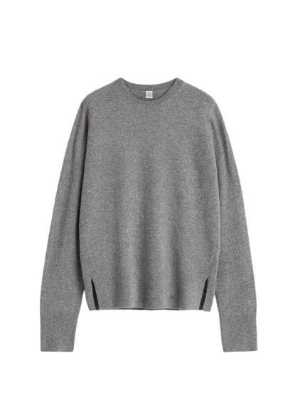Toteme-Crew-neck-cashmere-knit-grey-520464_nobg Toteme Knitwear luxury Clothing from Luxury Handbags Marketplace
