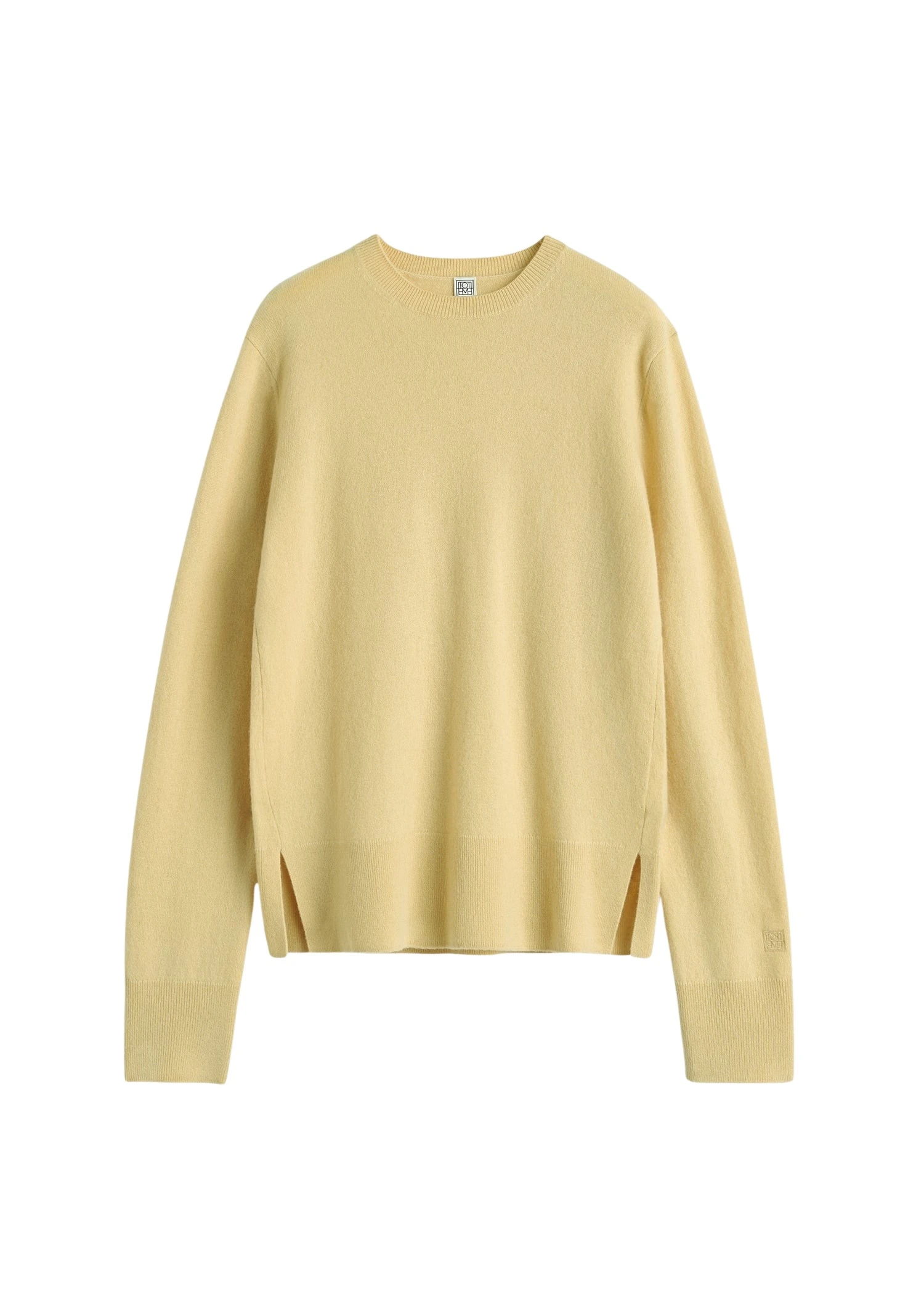 Toteme-Crew-neck-cashmere-knit-soft-yellow-549884_nobg Toteme Knitwear luxury Clothing from Luxury Handbags Marketplace
