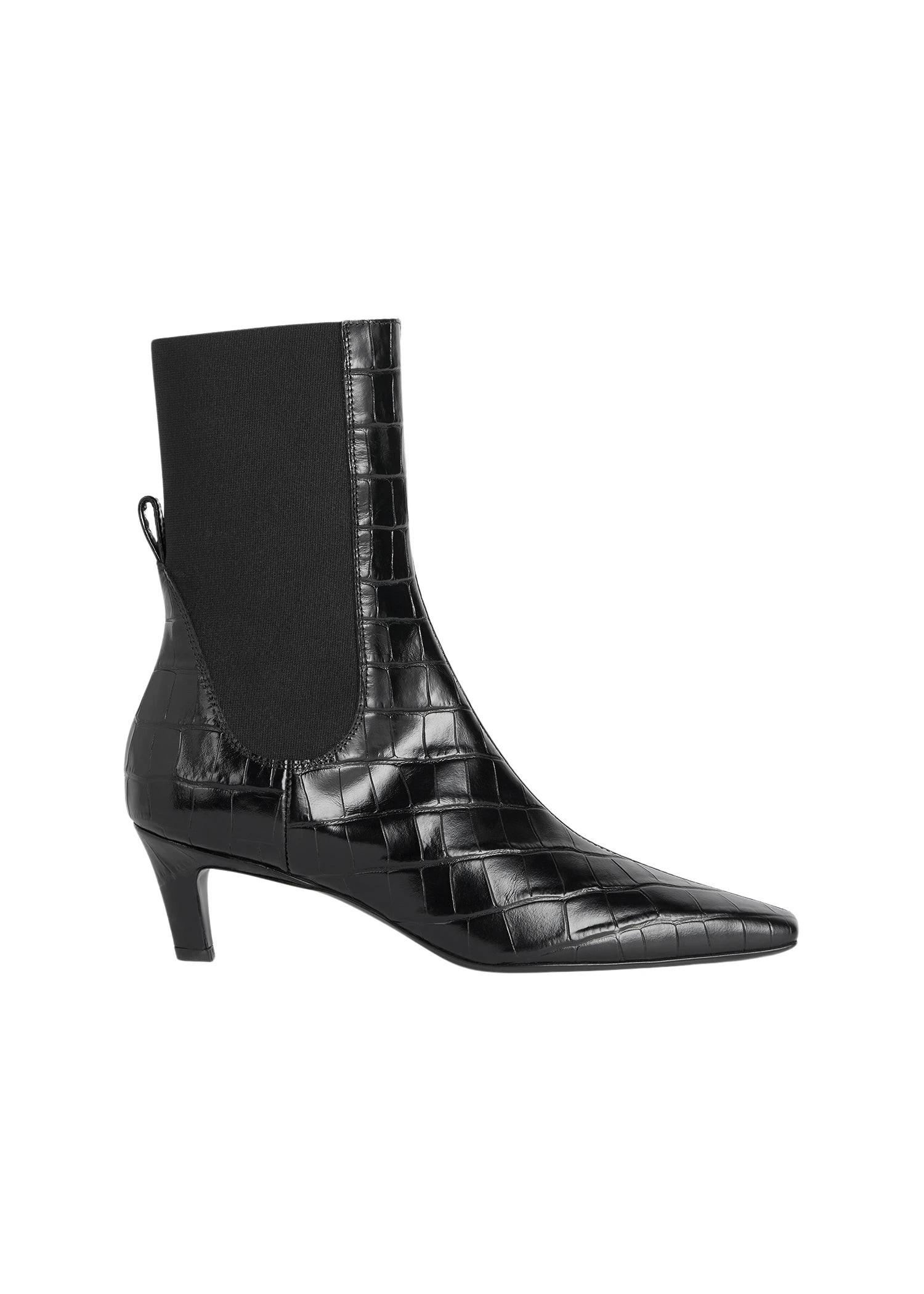 Toteme-Croco-embossed-mid-heel-boots-black-592924_nobg Toteme Boots luxury Boots from Luxury Handbags Marketplace