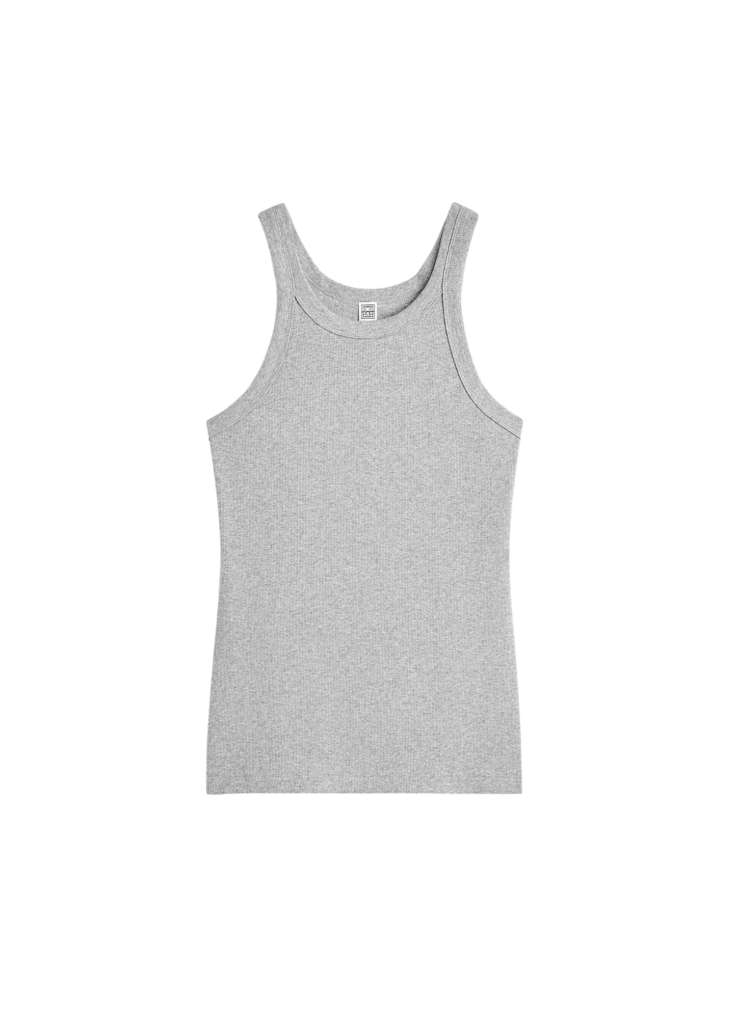 Toteme-Curved-rib-tank-grey-melange-577493_nobg Toteme Tops luxury Clothing from Luxury Handbags Marketplace