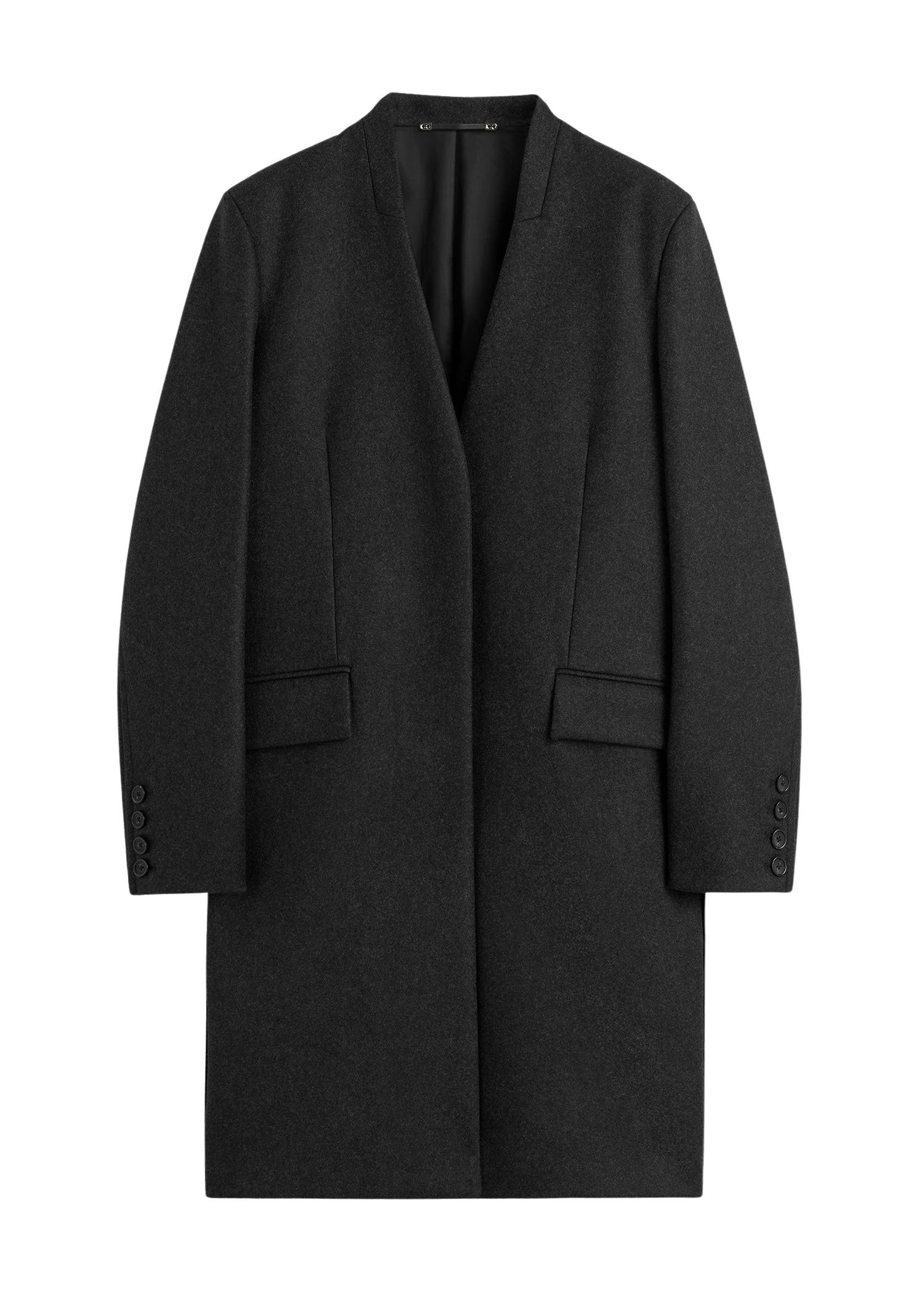 Toteme-Deep-pleat-coat-charcoal-melange-573618_nobg Toteme Coats luxury Clothing from Luxury Handbags Marketplace