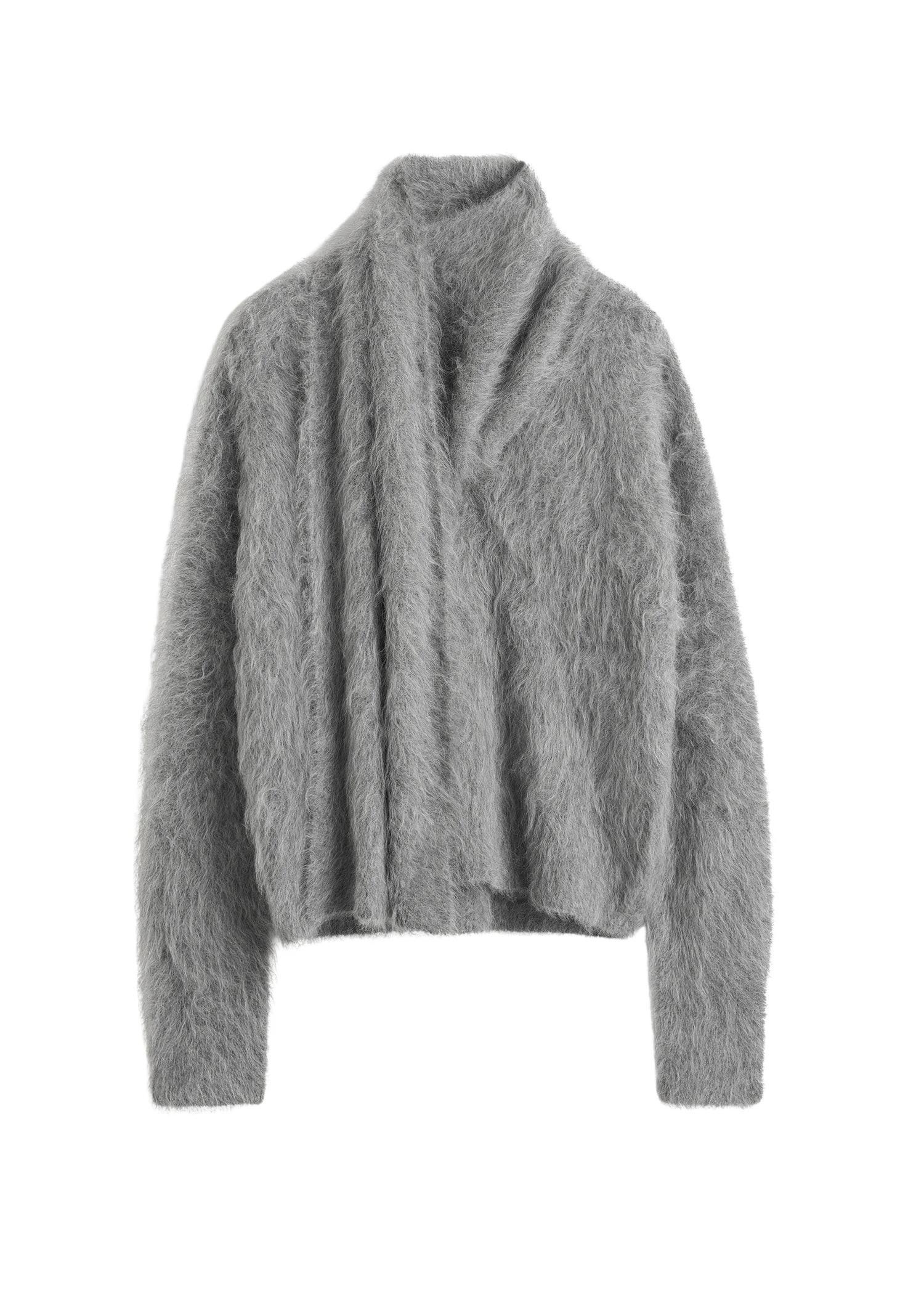 Toteme-Draped-scarf-knit-grey-melange-535334_nobg Toteme Knitwear luxury Clothing from Luxury Handbags Marketplace