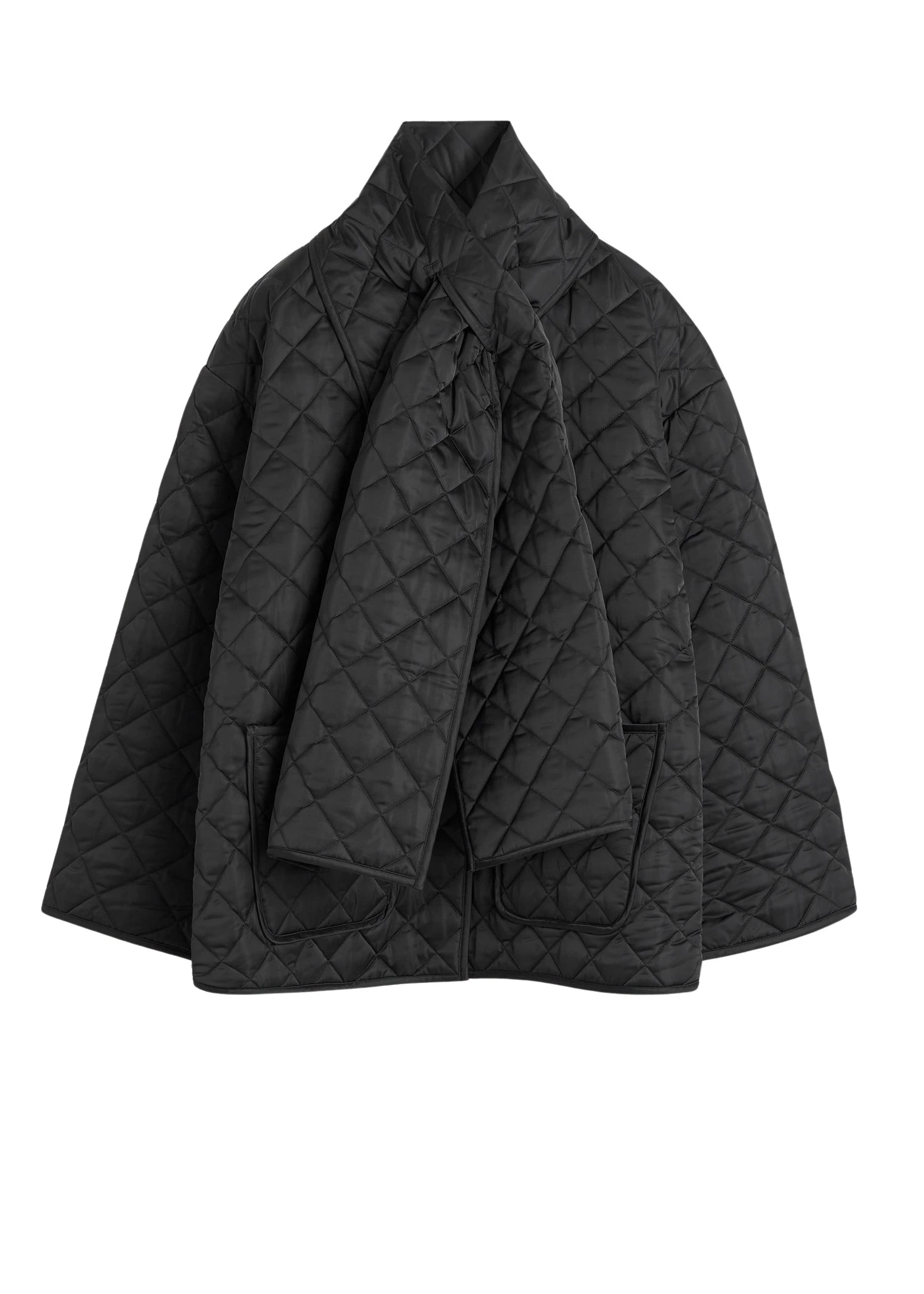 Toteme-Quilted-scarf-jacket-black-545560_nobg Toteme Jackets luxury Clothing from Luxury Handbags Marketplace