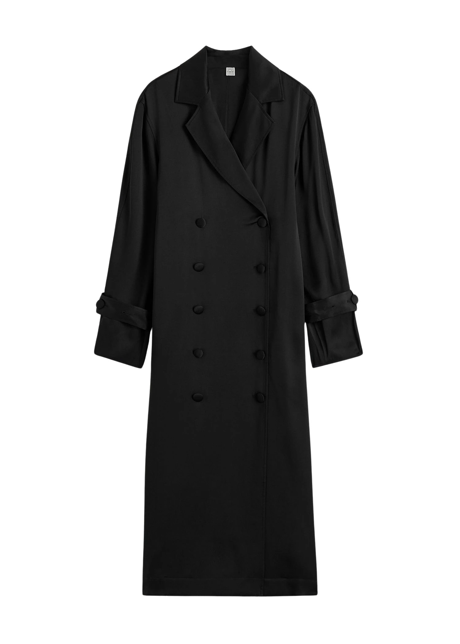 Toteme-Satin-trench-dress-black-550855_nobg Toteme Dresses luxury Clothing from Luxury Handbags Marketplace