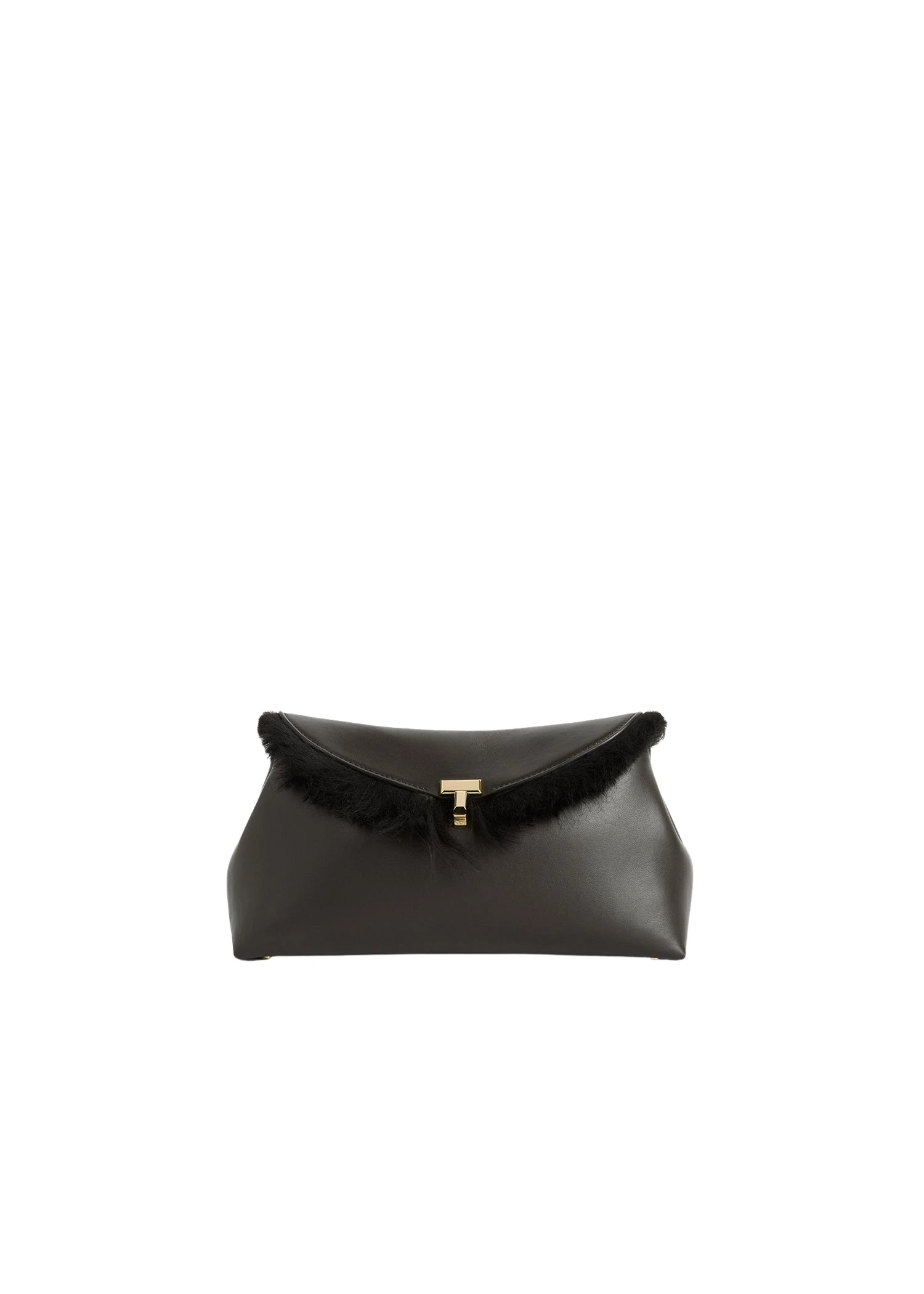 Toteme-Shearling-T-Lock-clutch-bark-558778_nobg Toteme Bags luxury Bags from Luxury Handbags Marketplace