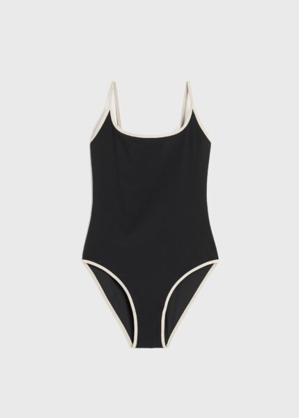 Toteme Stripe edge swimsuit black