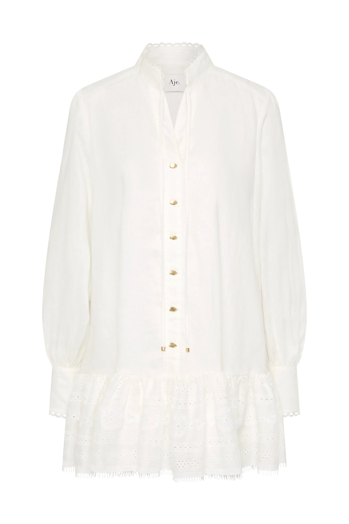 Aje-Cloud-Embroidered-Dress Aje Ivory Dresses