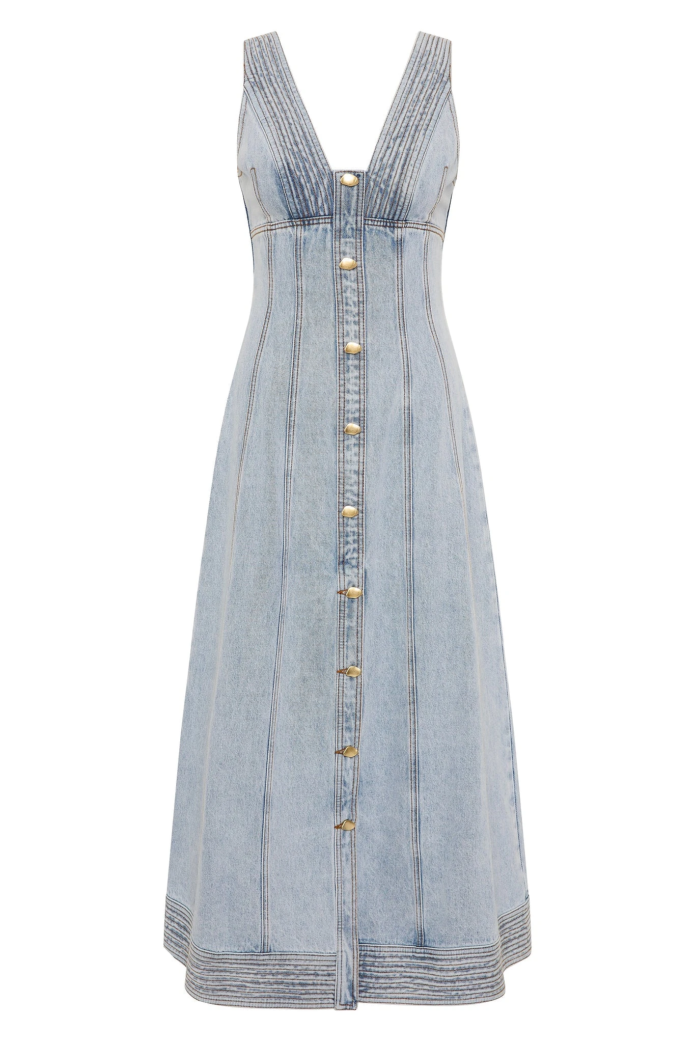 Aje-Coast-Denim-Midi-Dress Aje Blue Dresses