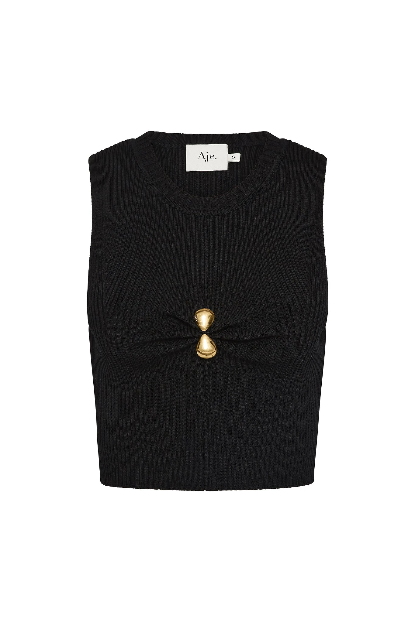 Aje-Focal-Knit-Top Aje Black Tops