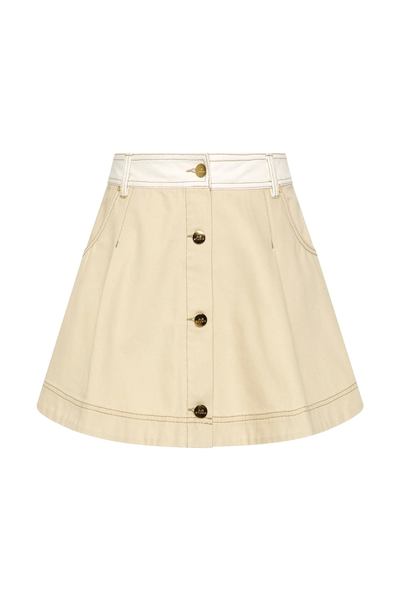Aje-Sadie-Denim-Skirt Aje Ivory Skirts