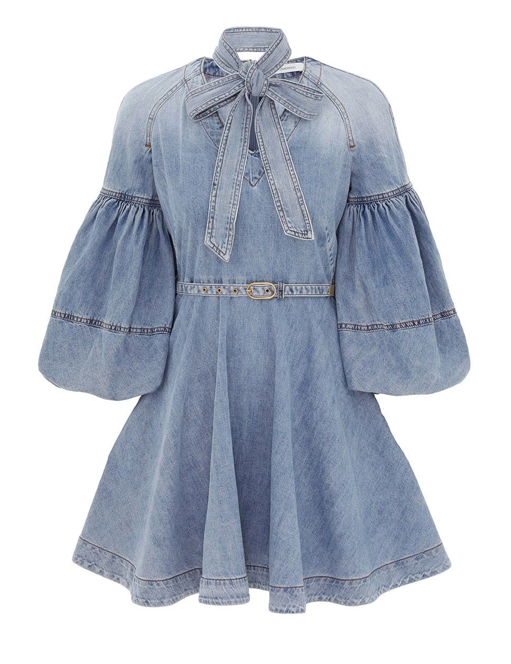 Zimmermann Tie Neck Denim Mini Zimmermann dress