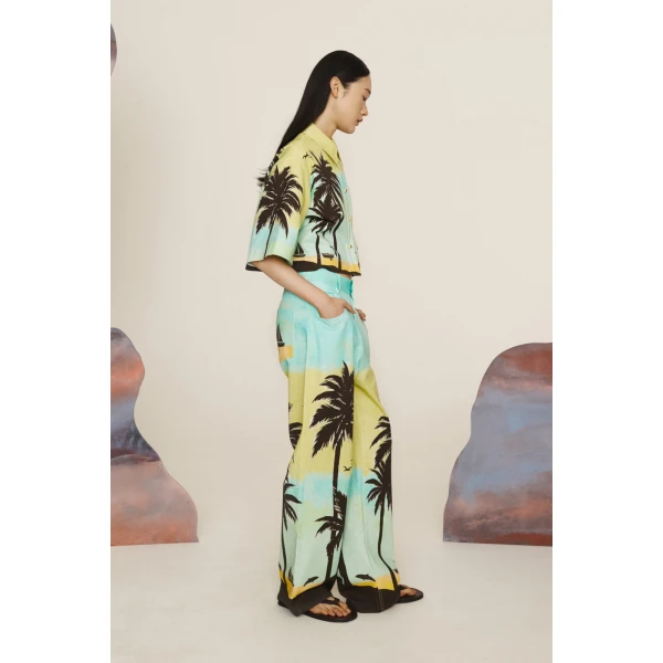 Alemais Sail Away Cropped Shirt