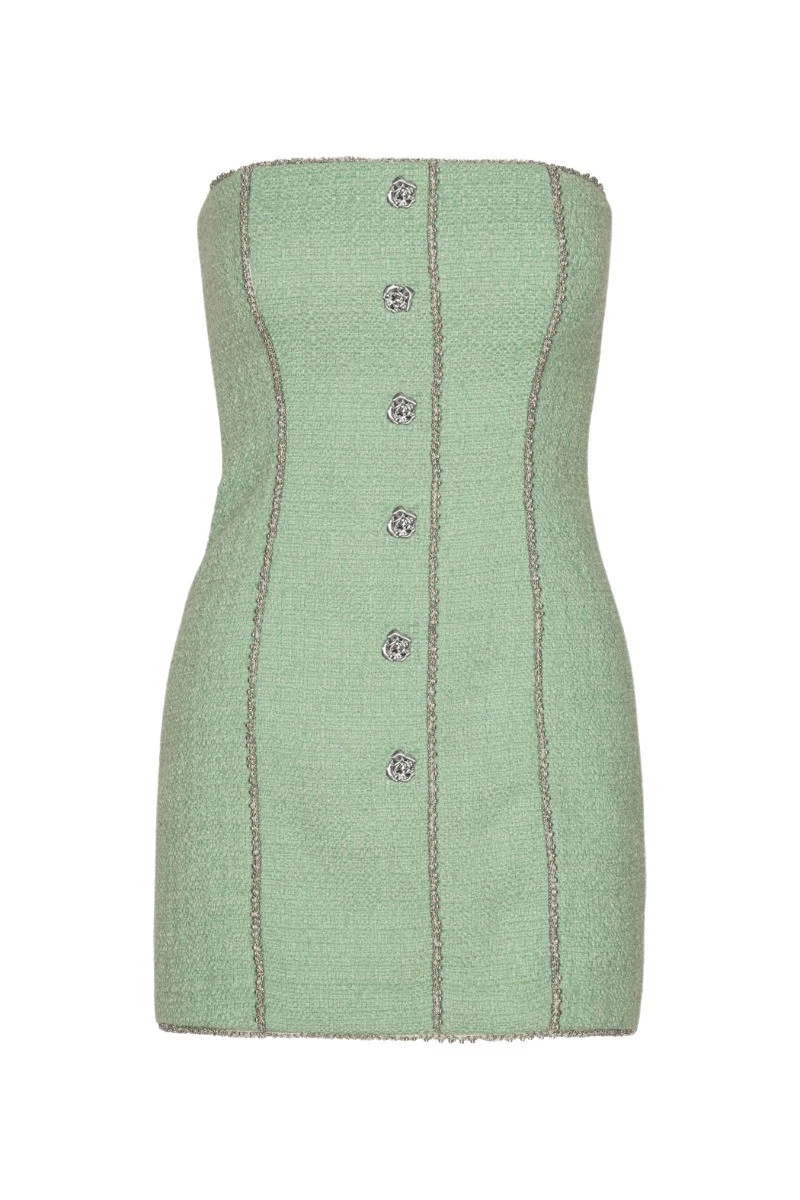 Rotate-Birger-Christensen-Boucle-Mini-Dress-Mint-Green90695_nobg Rotate Green Dresses luxury Clothing from Luxury Handbags Marketplace