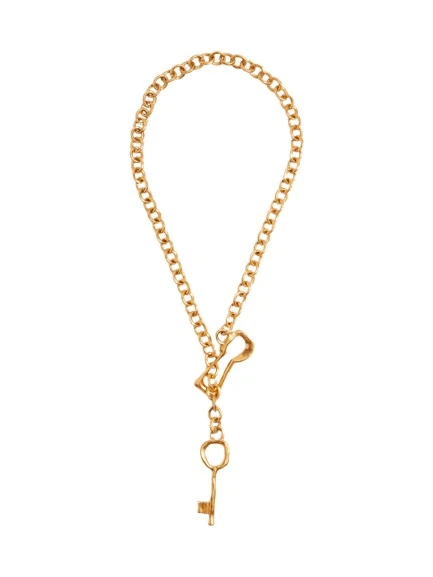 Schiaparelli-Key-Chain-Necklace91707_nobg Schiaparelli Necklace luxury Jewelry from Luxury Handbags Marketplace