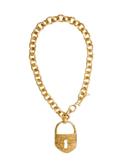 Schiaparelli-Padlock-Necklace96594_nobg Schiaparelli Necklace luxury Jewelry from Luxury Handbags Marketplace