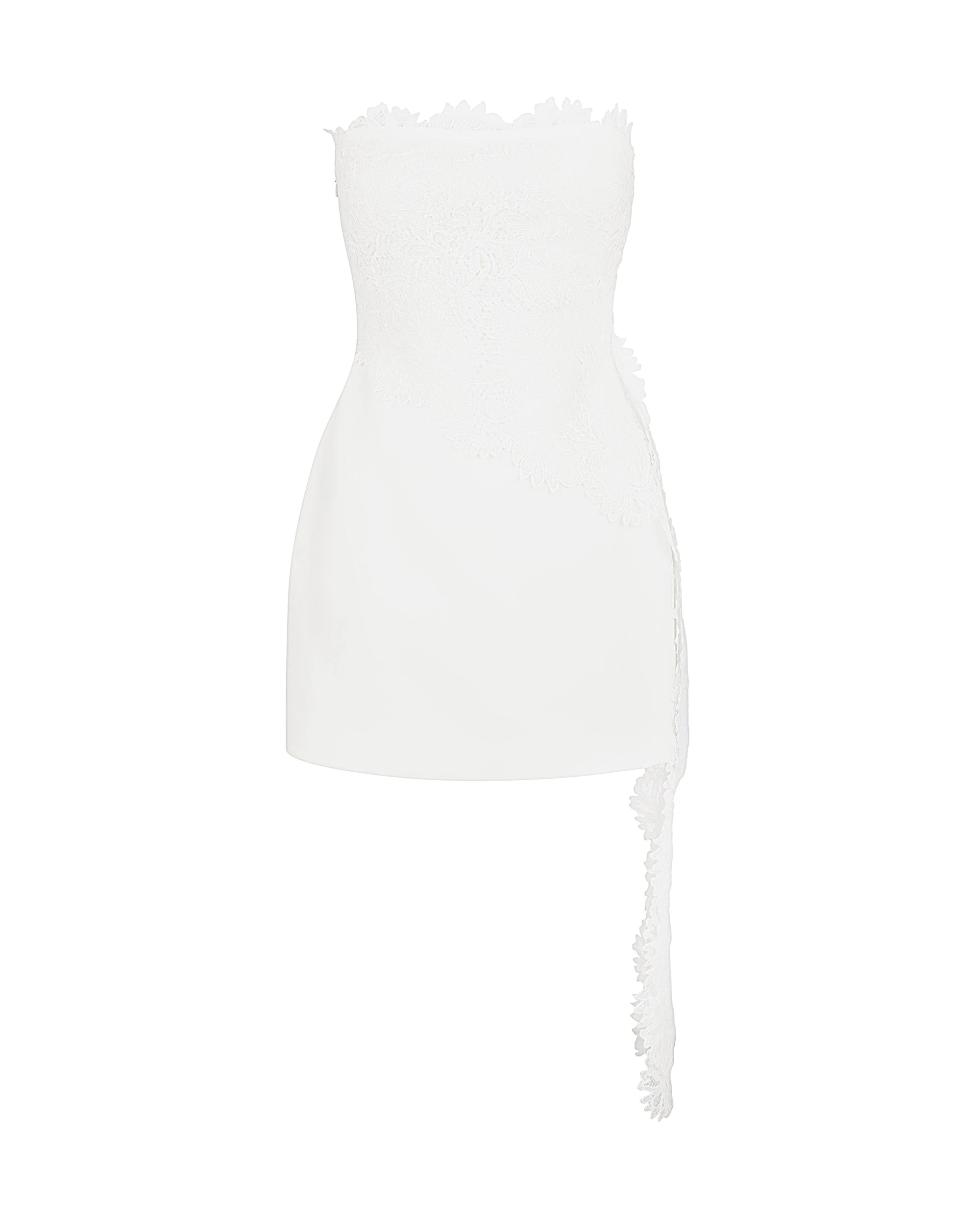 David Koma Asymmetric Lace Top Mini Dress David Koma Asymmetric Lace Top Mini Dress