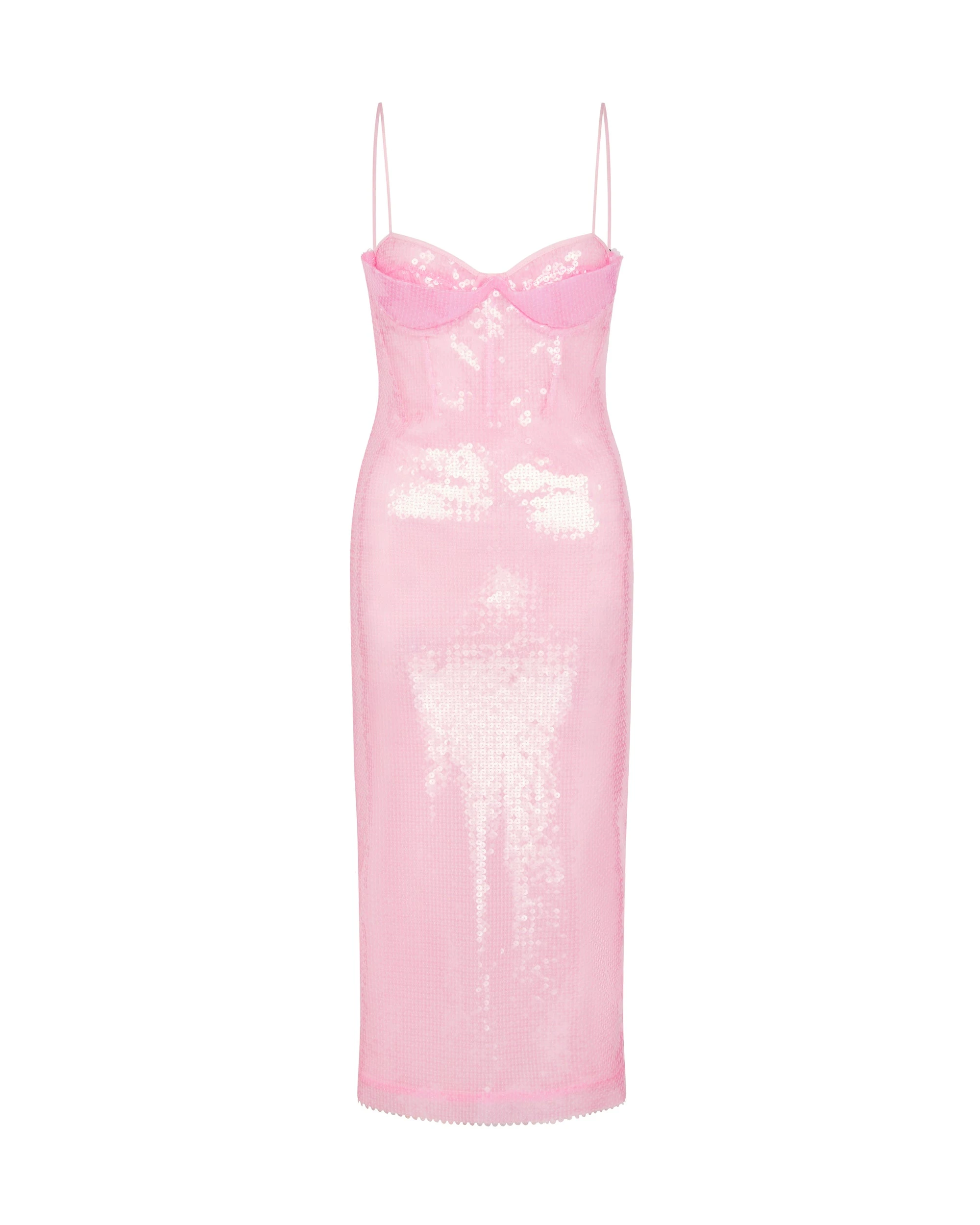 David Koma Balconette Bra Sequin Midi Dress David Koma Balconette Bra Sequin Midi Dress