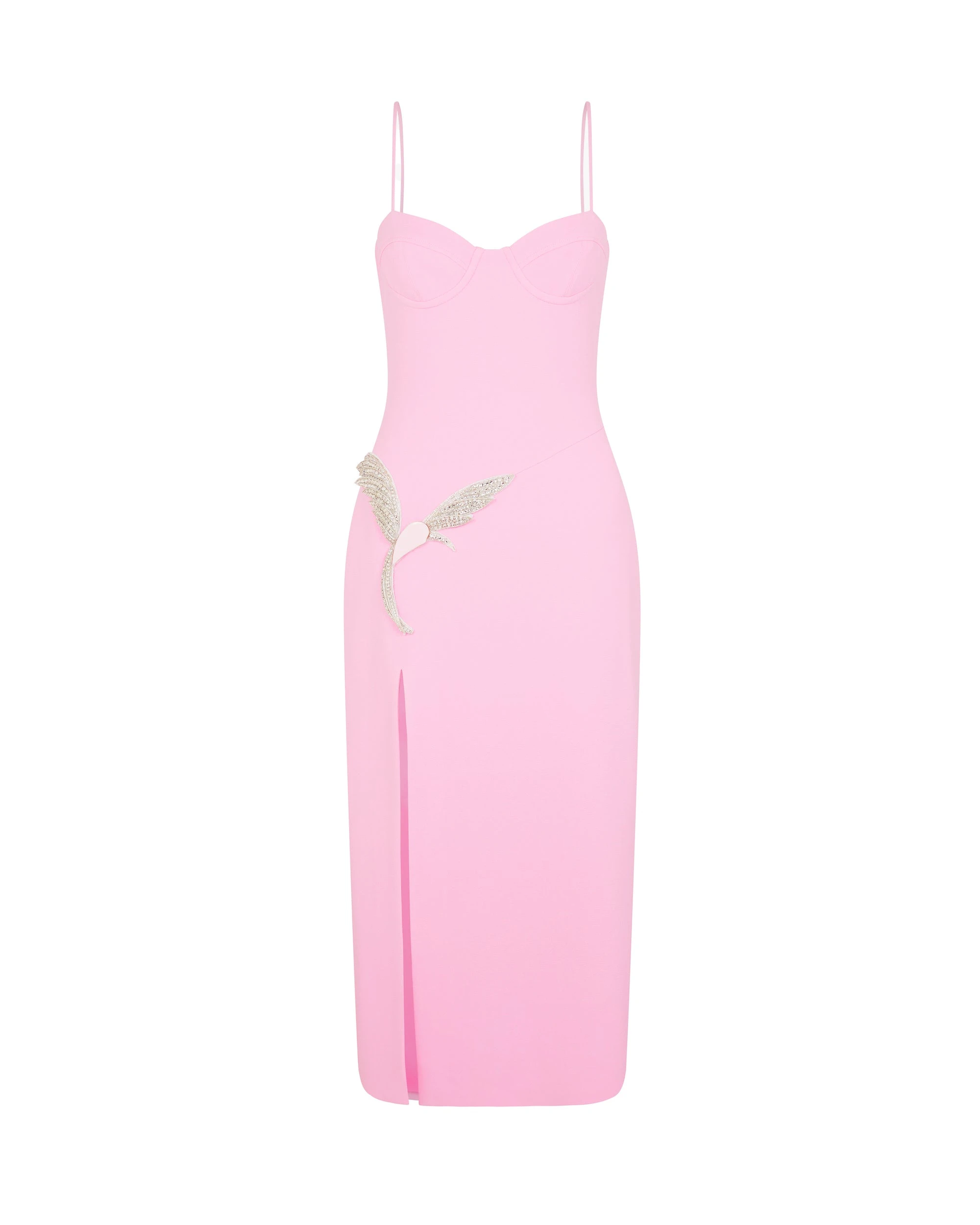 David Koma Cami Midi Dress With Crystal Hummingbird David Koma Cami Midi Dress With Crystal Hummingbird