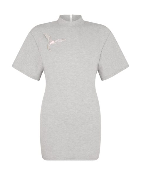 David Koma Crystal Hummingbird Soft Jersey Dress
