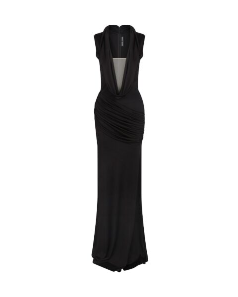 David Koma Plunge Neckline Jersey Gown