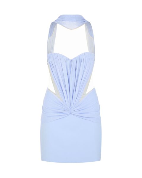David Koma Ruched Top And Scarf Detail Mini Dress