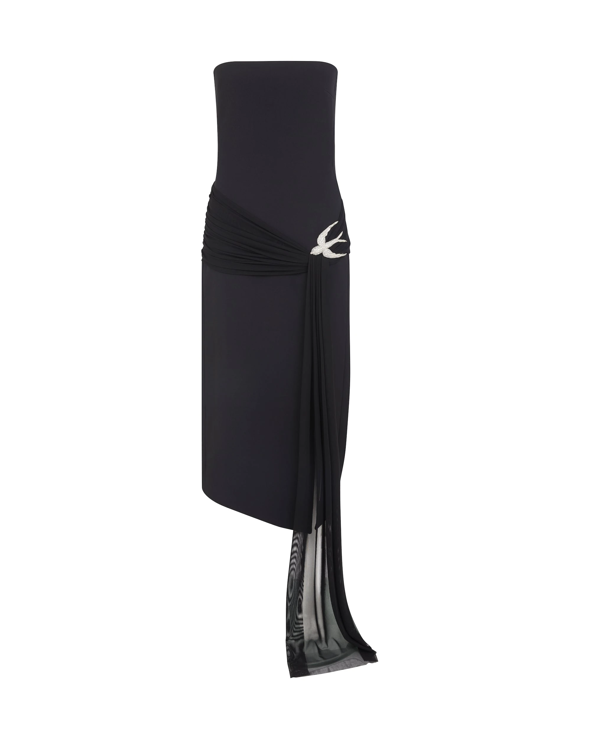 David Koma Sleeveless Midi Dress With Crystal Hummingbird David Koma Sleeveless Midi Dress With Crystal Hummingbird