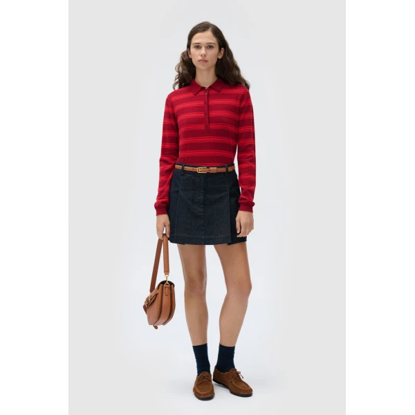 Flora Fine Knit Stripe Polo
