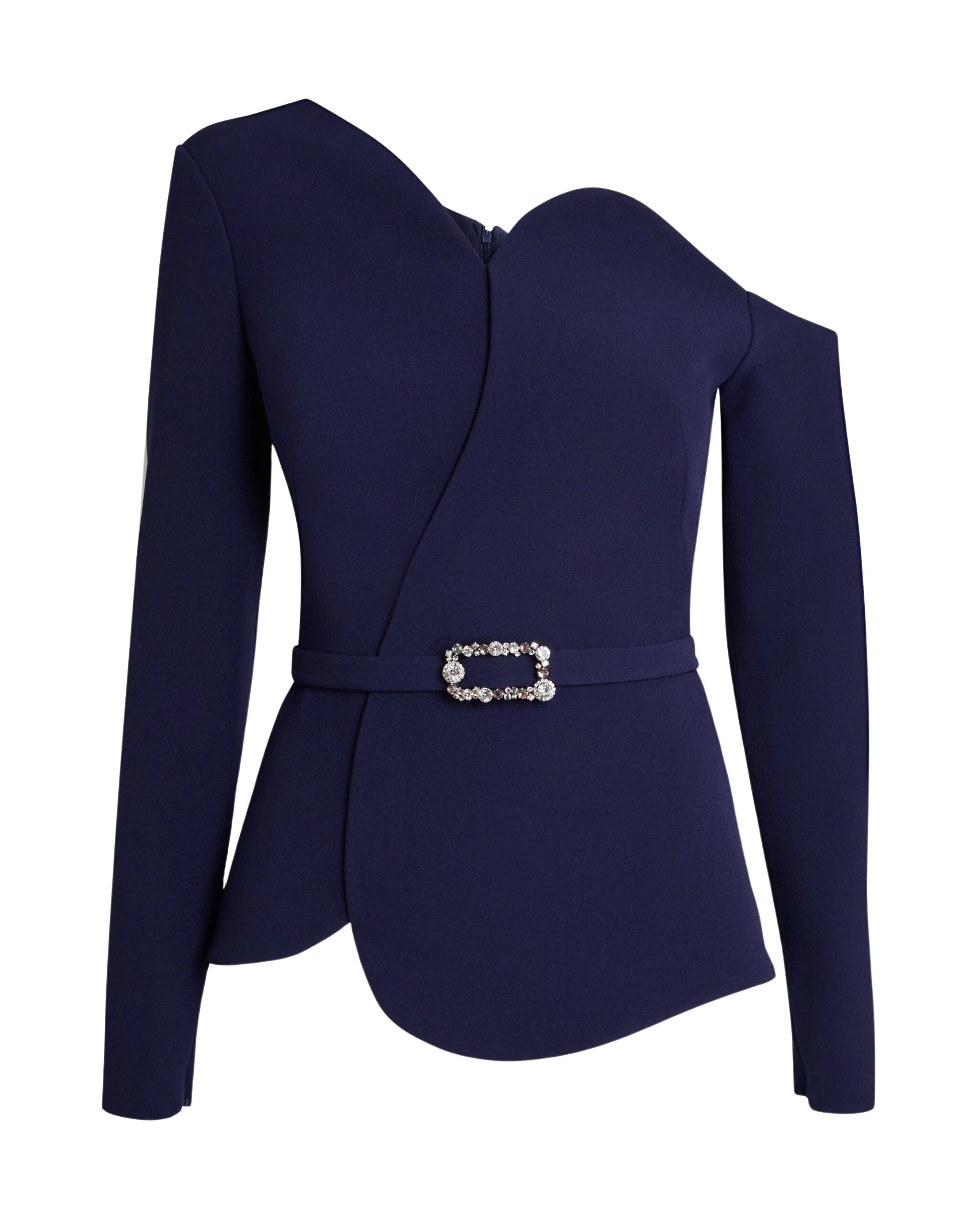 Safiyaa-Adil-Azurite-Blue-Top-With-Embroidered-Belt-scaled25693_nobg Safiyaa Tops luxury Clothing from Luxury Handbags Marketplace