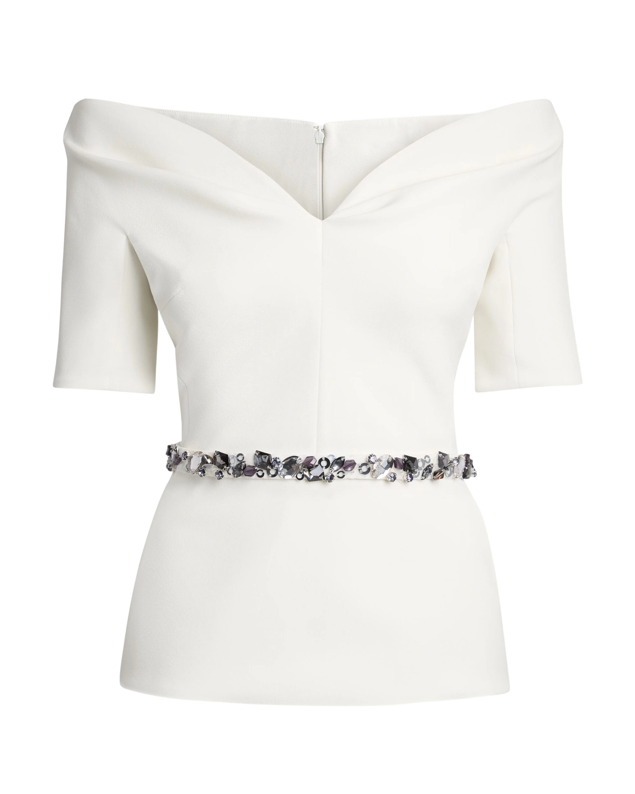 Safiyaa-Lyddie-Top-in-Ivory-with-Embellished-Belt-scaled36615_nobg Safiyaa Tops luxury Clothing from Luxury Handbags Marketplace