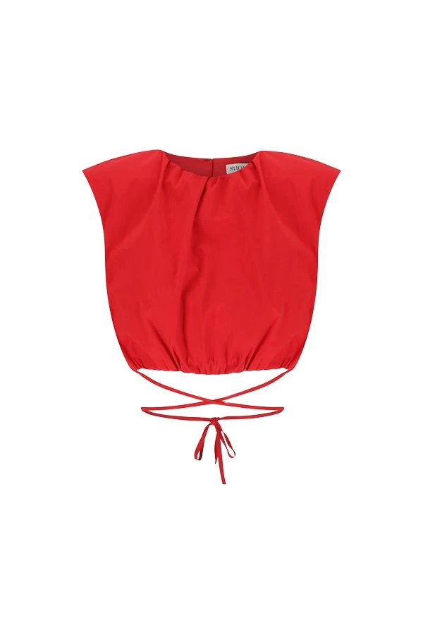 Shona-Joy-Campbell-Gathered-Top-Goji86151_nobg Shona Joy Red Tops luxury Clothing from Luxury Handbags Marketplace