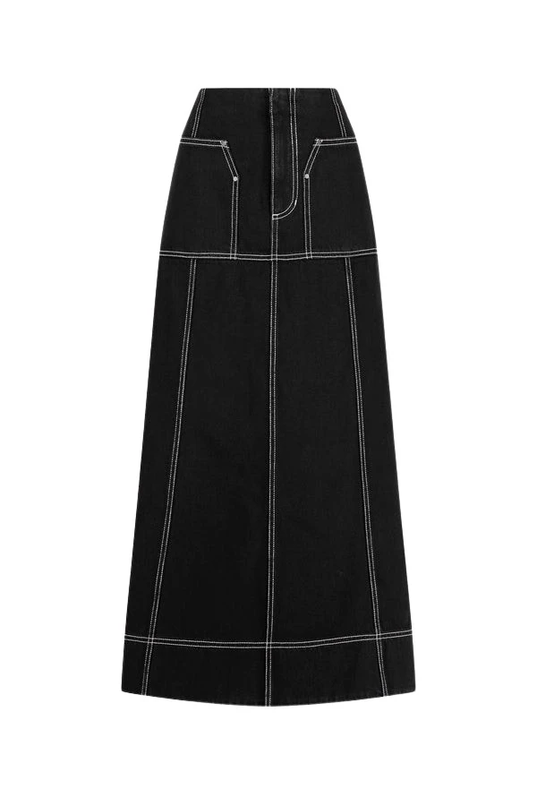 Shona-Joy-Mercer-Panelled-Midi-Skirt-Black16127_nobg Shona Joy Black Skirts luxury Clothing from Luxury Handbags Marketplace