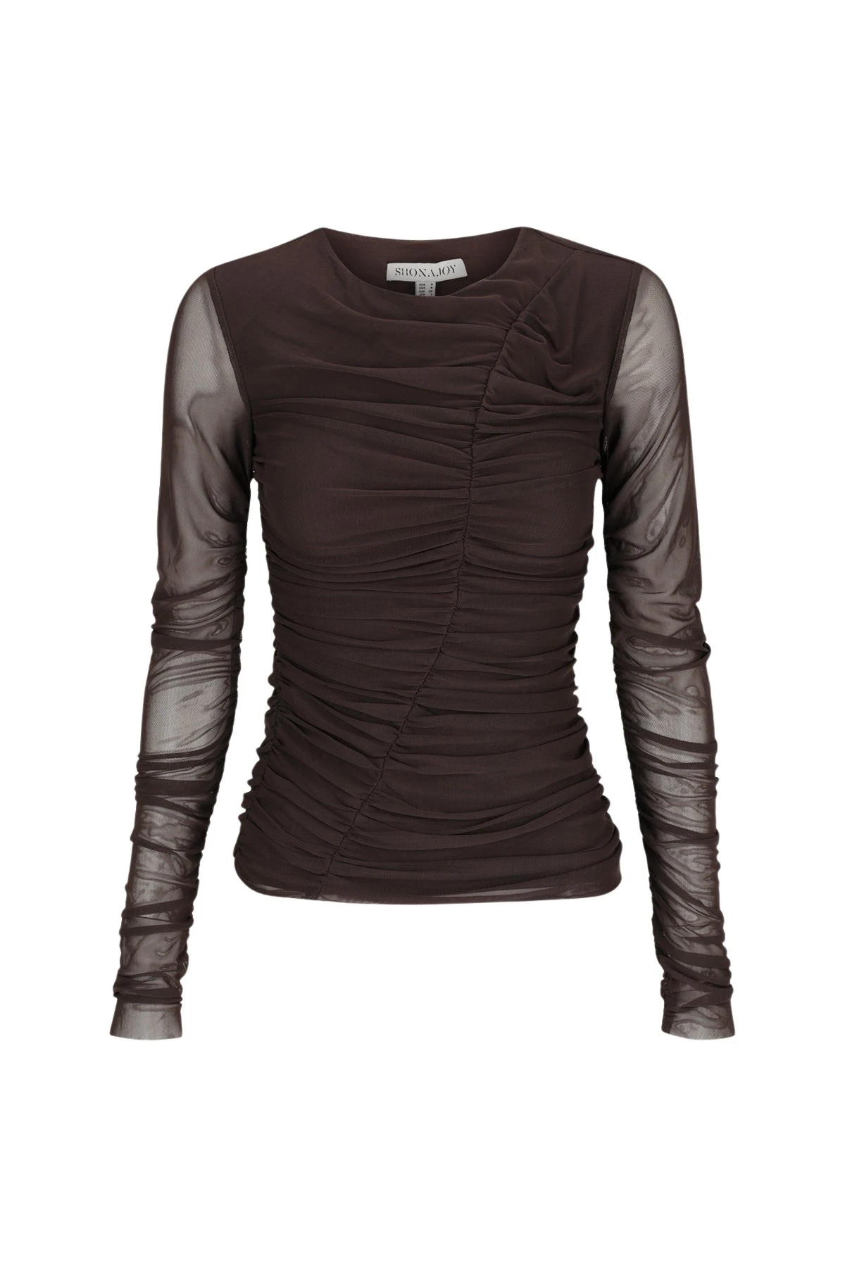 Shona-Joy-Mira-Gathered-Top-Ganache-682102_nobg Shona Joy Brown Tops luxury Clothing from Luxury Handbags Marketplace