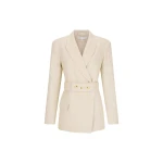 Shona-Joy-Newman-Hourglass-Double-Breasted-Blazer-With-Belt-Parchment-794777_nobg Shona Joy Neutrals Jackets luxury Clothing from Luxury Handbags Marketplace