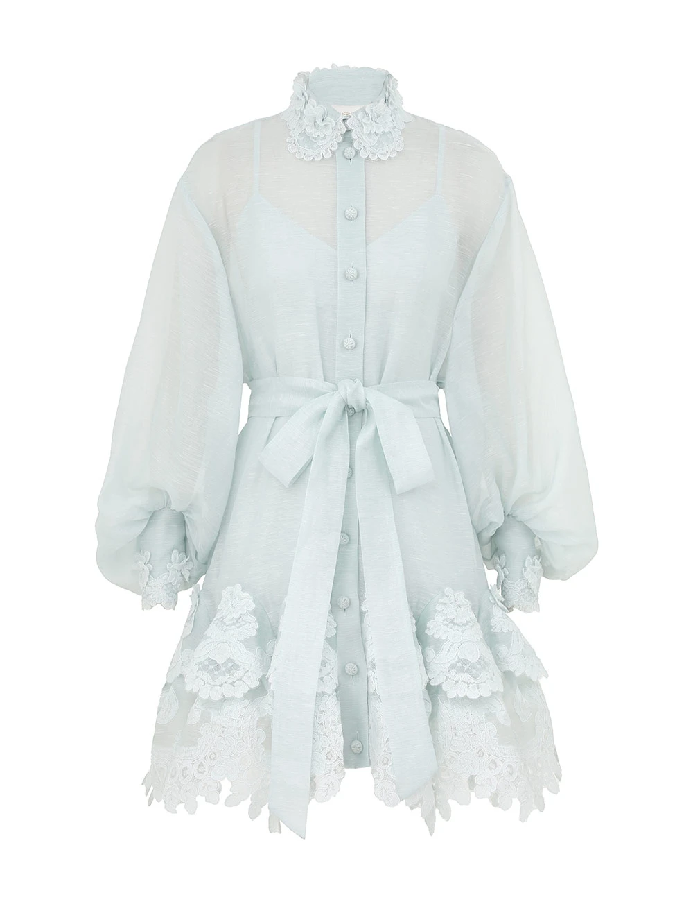 Zimmermann Crush Tiered Lace Shirt Dress Zimmermann dress
