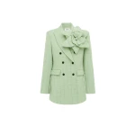 Leo-Lin-Jazlyn90159_nobg Leo Lin green blazer – tailored single-breasted blazer with structured shoulders, notched lapels, and floral appliqué detailing.
